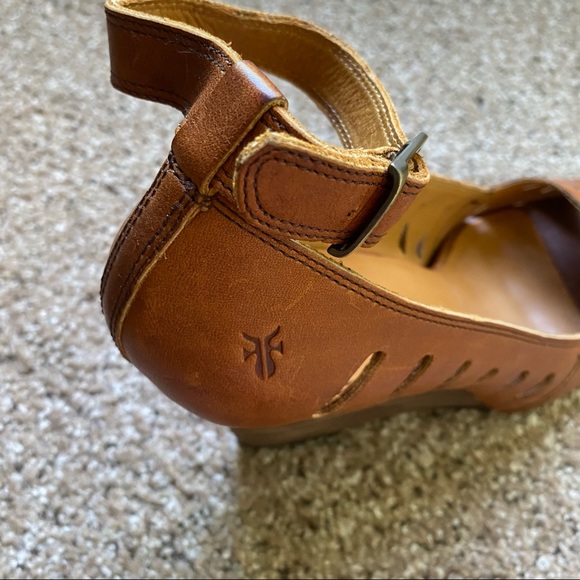 Frye Gwen Ankle Strap Brown Leather Sandals sz 9 - Picture 15 of 16